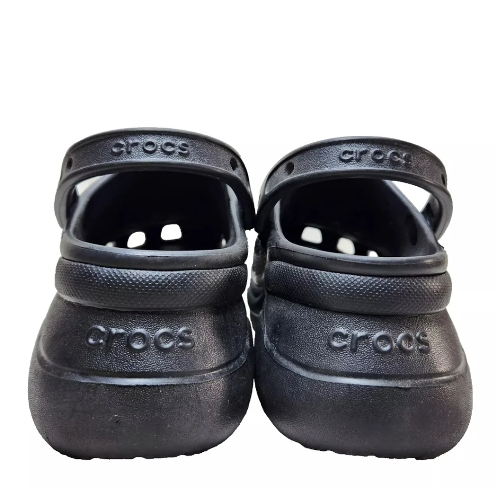 CROCS Classic Bae Silver Gold Sequin Platform Clog Sz 9 Black Multi - Picture 7 of 14